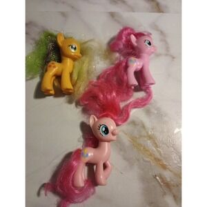 Hasbro My Little Pony Mini Applejack Pinkypay 2010 Pinkypay 2016 Lot Of 3